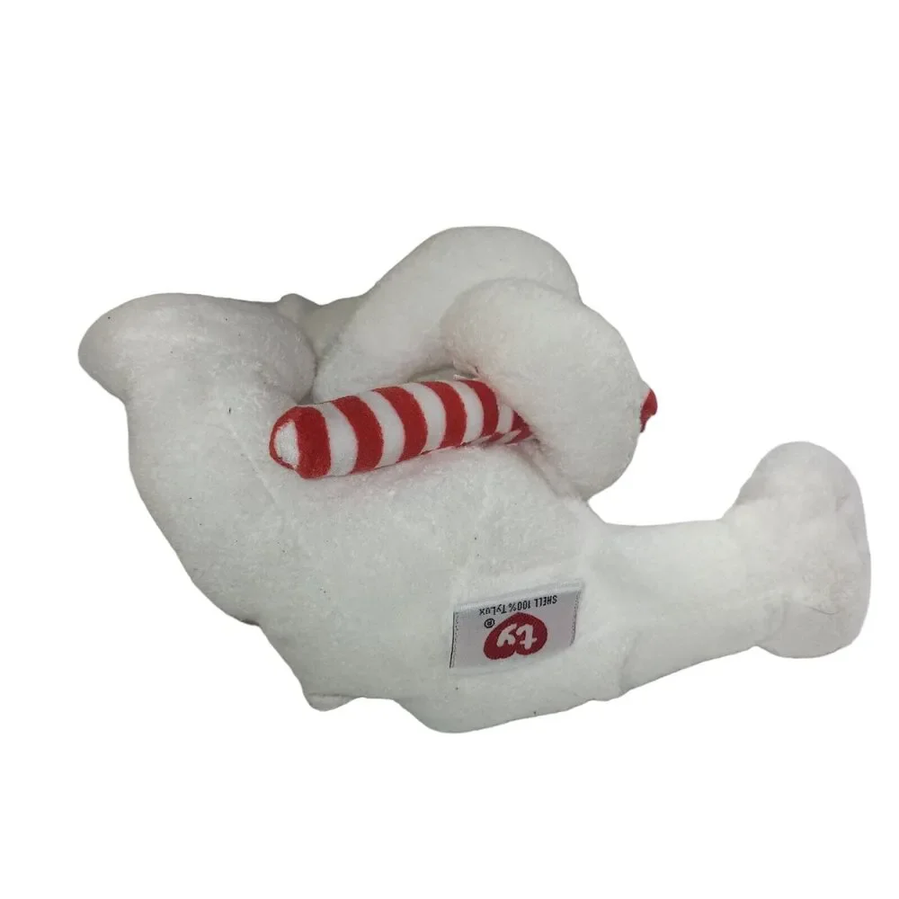 Ty Pluffies Plush Candy Cane Christmas Polar Bear Tylux Stuffed Animal 2005 8